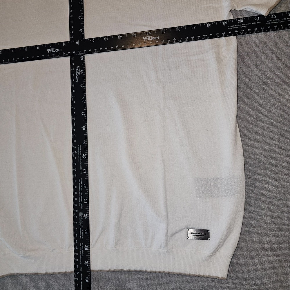 CADOGAN Men's Luxury White Linen Cotton Blend Short Sleeve Knit Brixton Medium - Picture 5 of 14